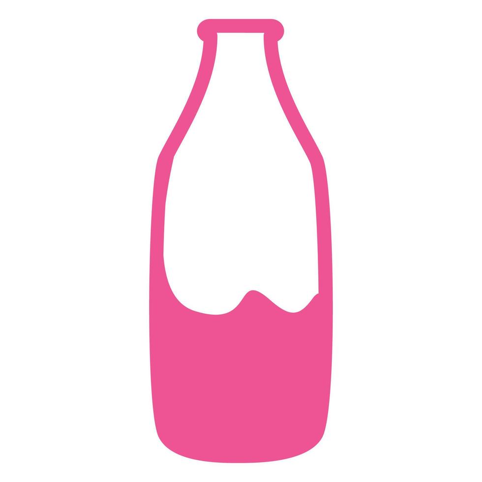 bottle pink strawberry drink logo design vector icon symbol illustration