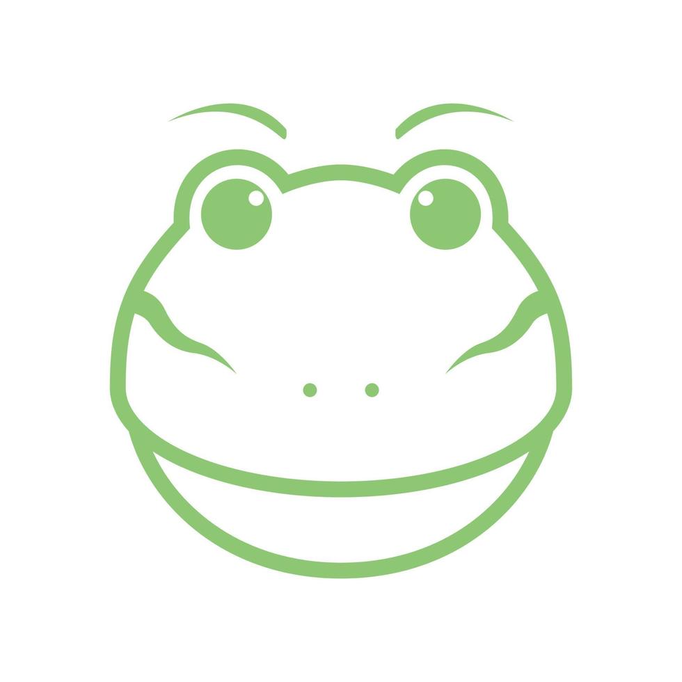 frog cute face green smile logo design vector graphic symbol icon sign illustration creative idea