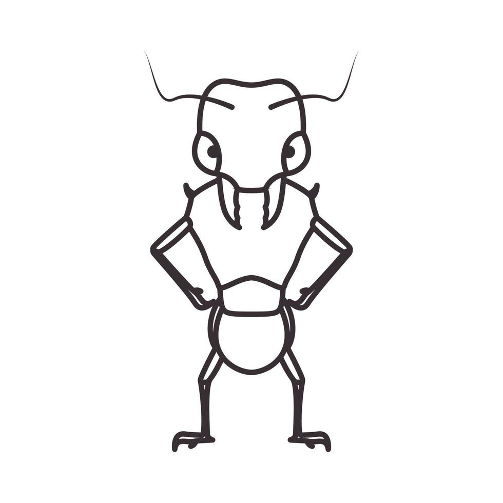 animal cartoon ant warrior logo vector symbol icon design illustration