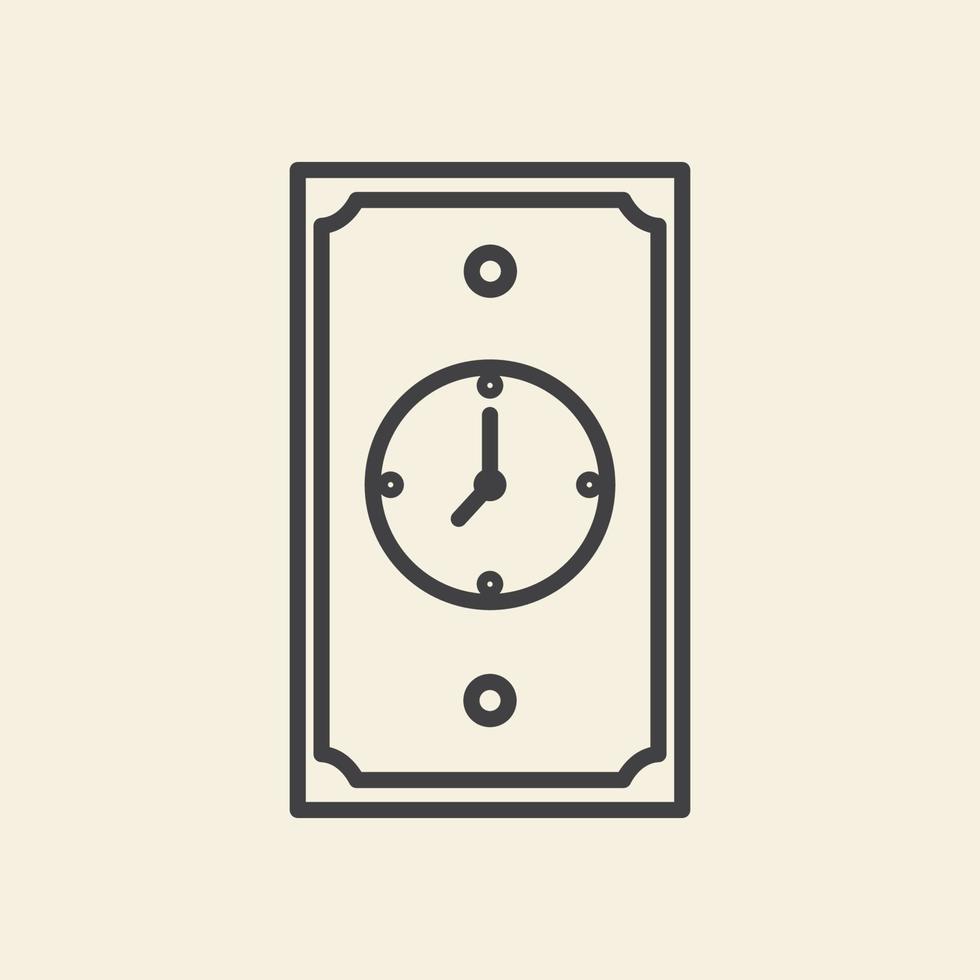 time clock with paper money lines logo vector icon symbol graphic design illustration