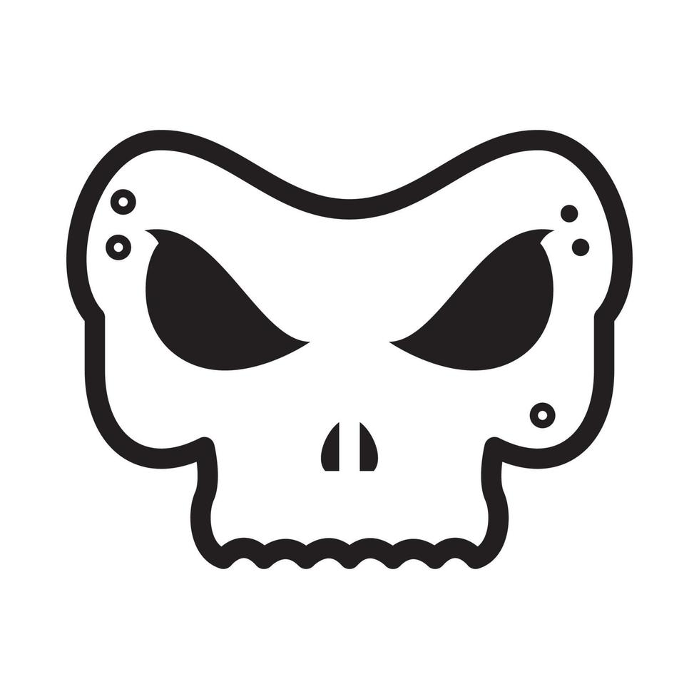 face skull mask line logo design vector graphic symbol icon sign illustration creative idea