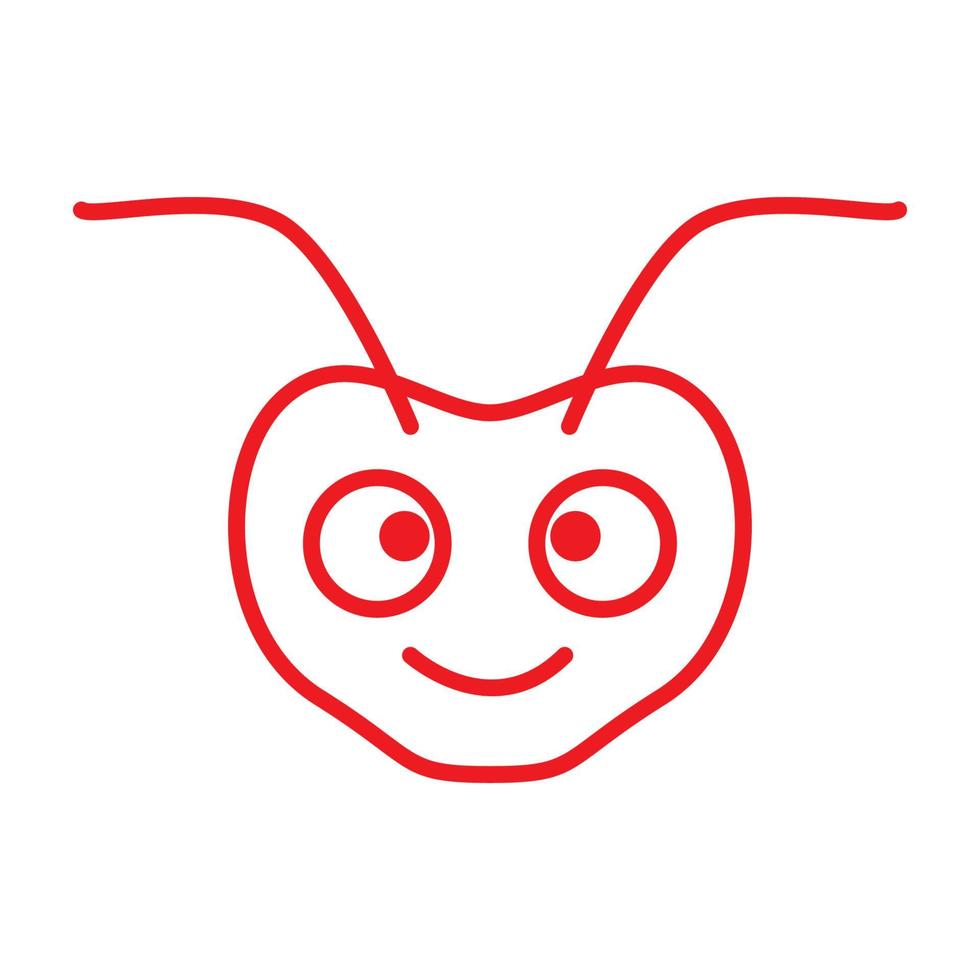 animal cute head insect red ant logo symbol icon vector graphic design illustration