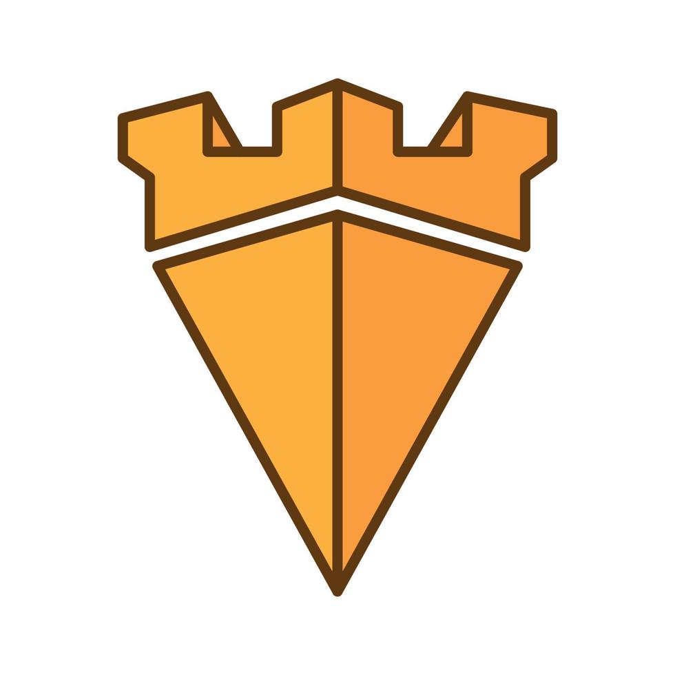 shield guard vintage castle logo vector icon illustration