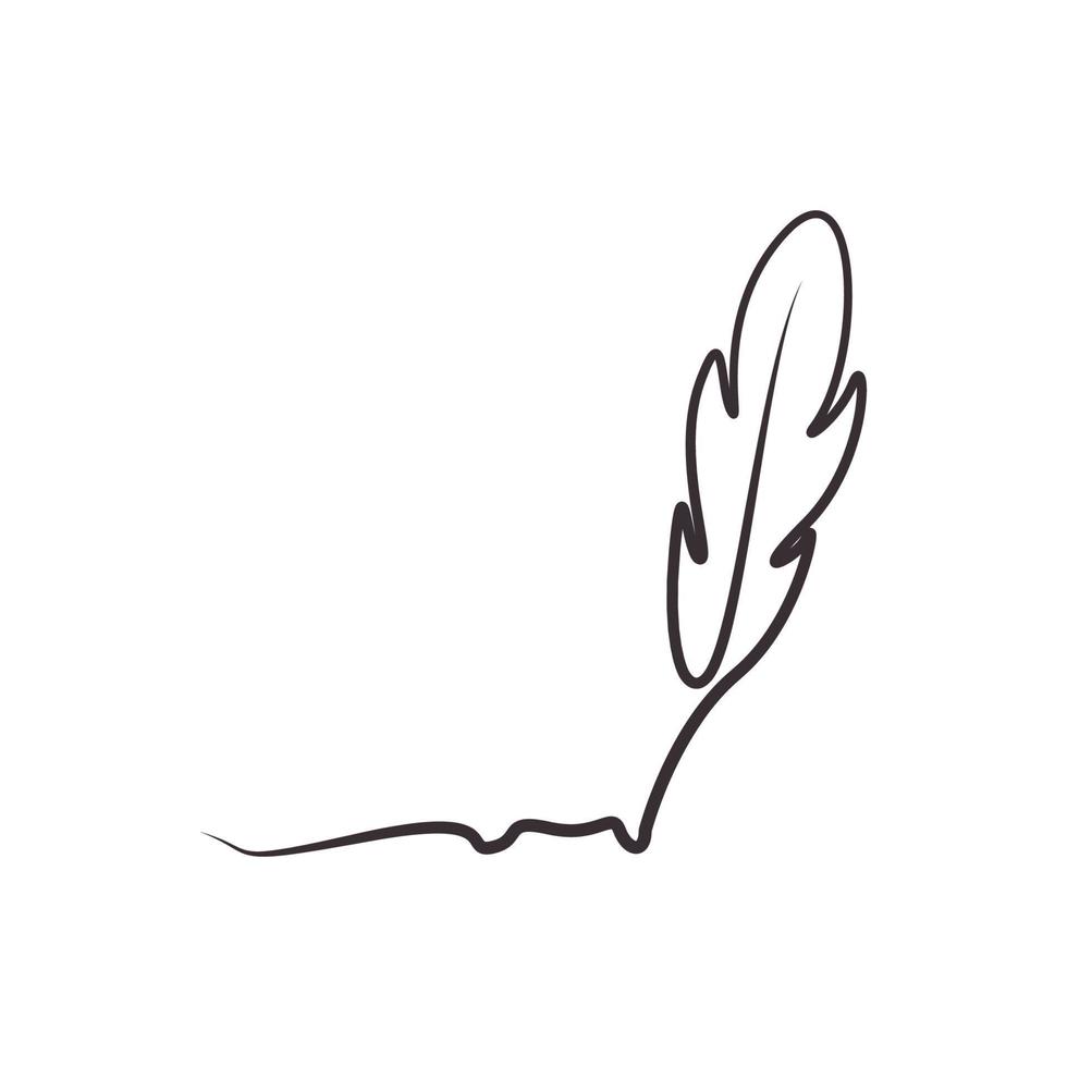 feather pencil old lines logo design vector icon symbol illustration