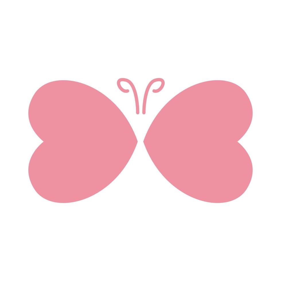 heart love shape butterfly logo vector icon illustration design