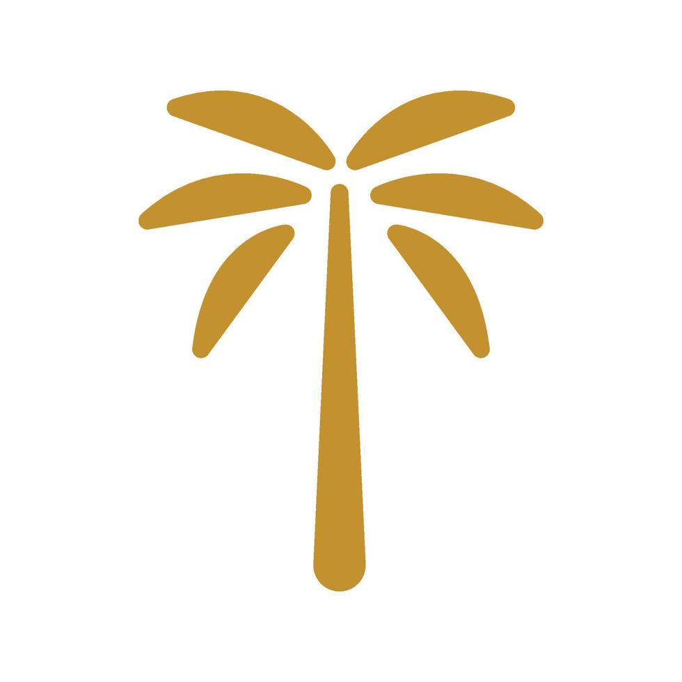 simple palm tree gold  logo vector icon illustration design