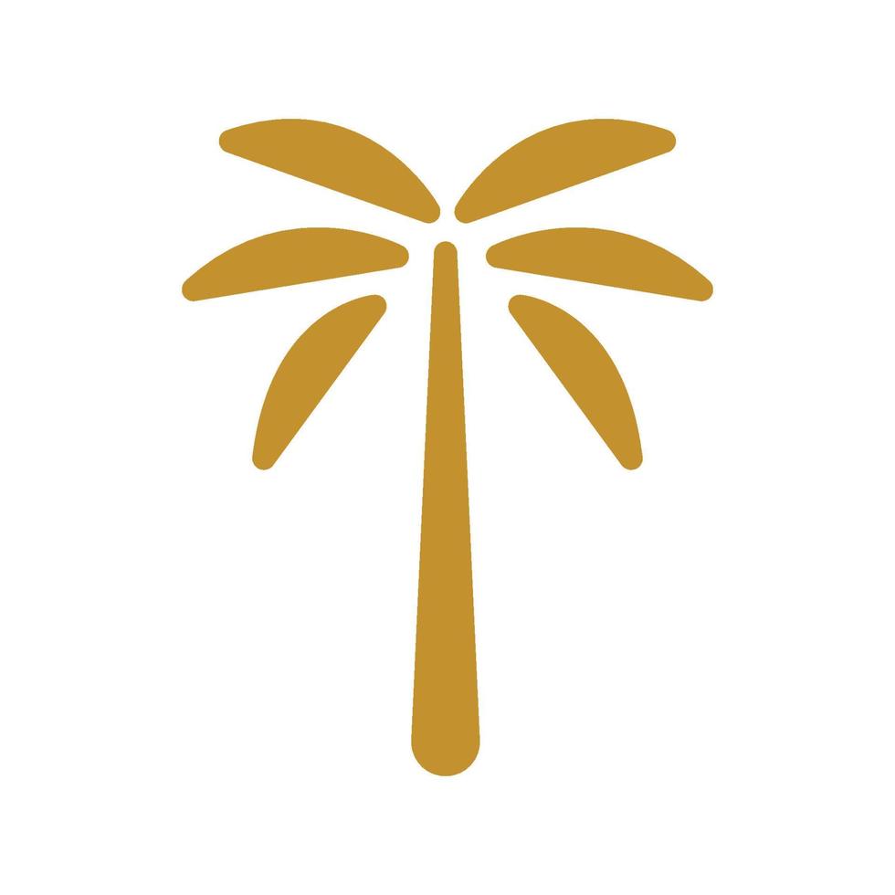 simple palm tree gold  logo vector icon illustration design