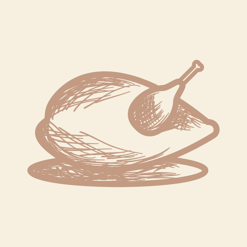 pollo a la parrilla vintage logo diseño vector icono símbolo ilustración