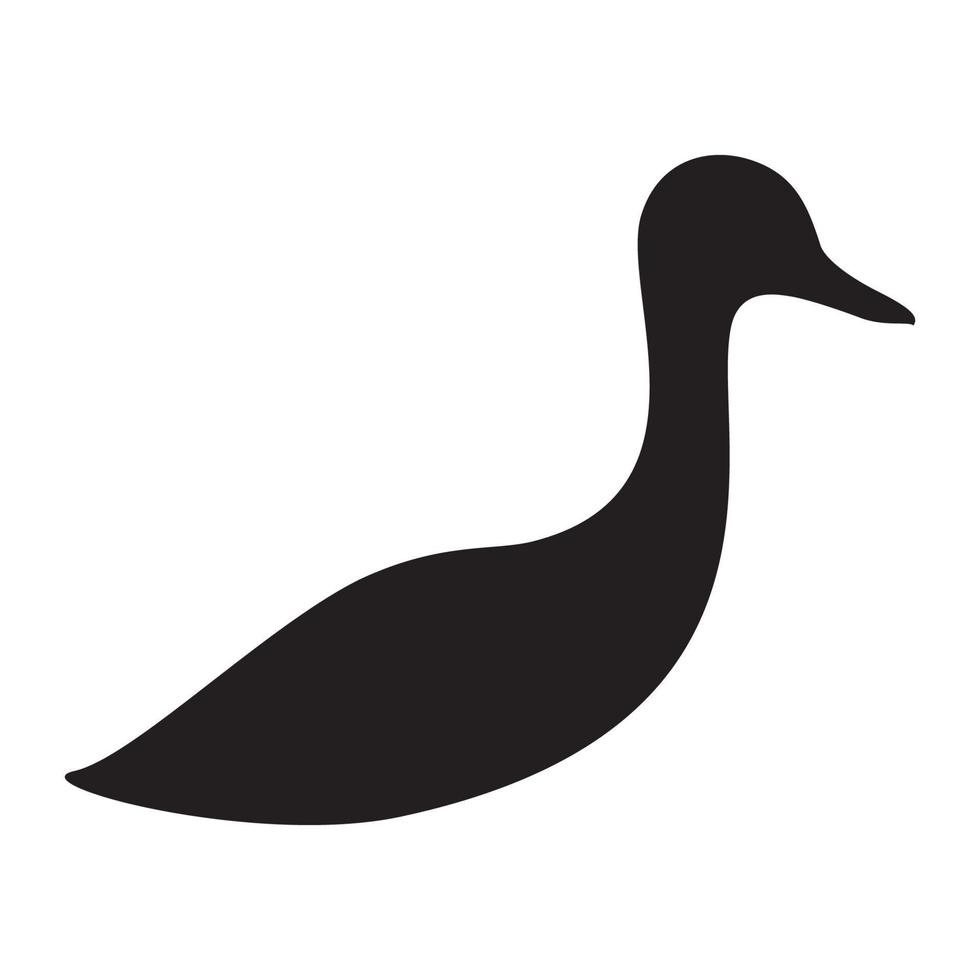 silhouette simple little duck logo vector icon illustration design
