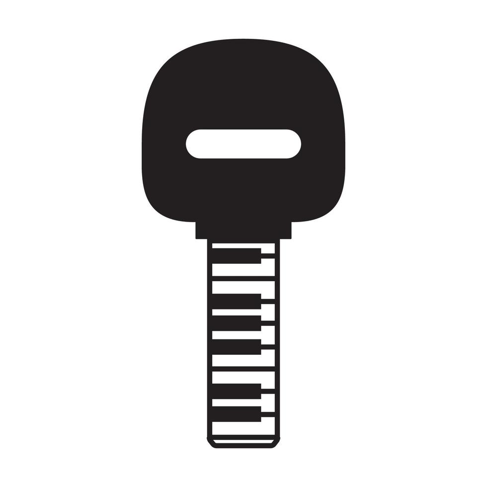 key with piano music logo vector symbol icon design illustration