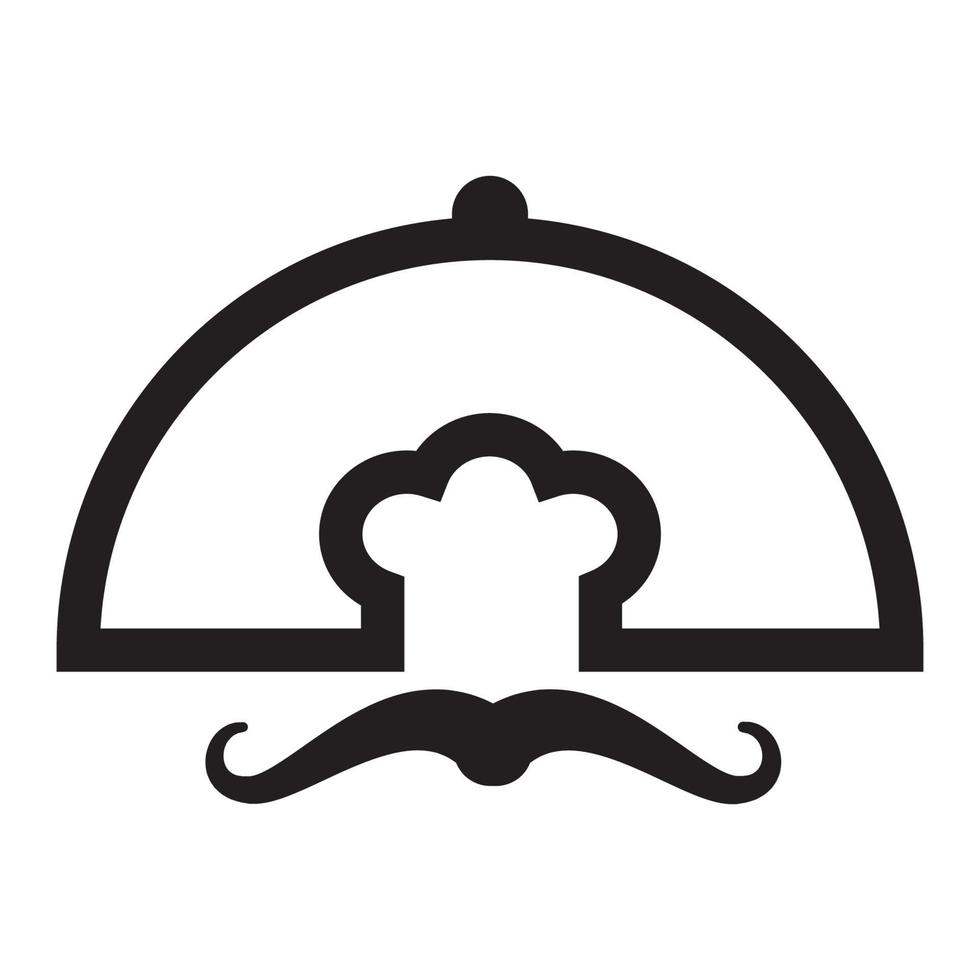 chef hat with movable food cover logo symbol vector icon illustration graphic design