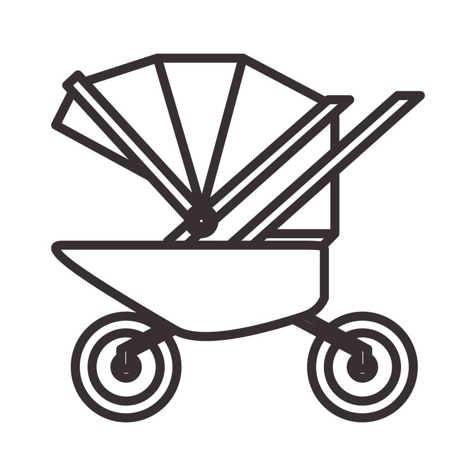 líneas carrito de bebé logo vector símbolo icono diseño ilustración