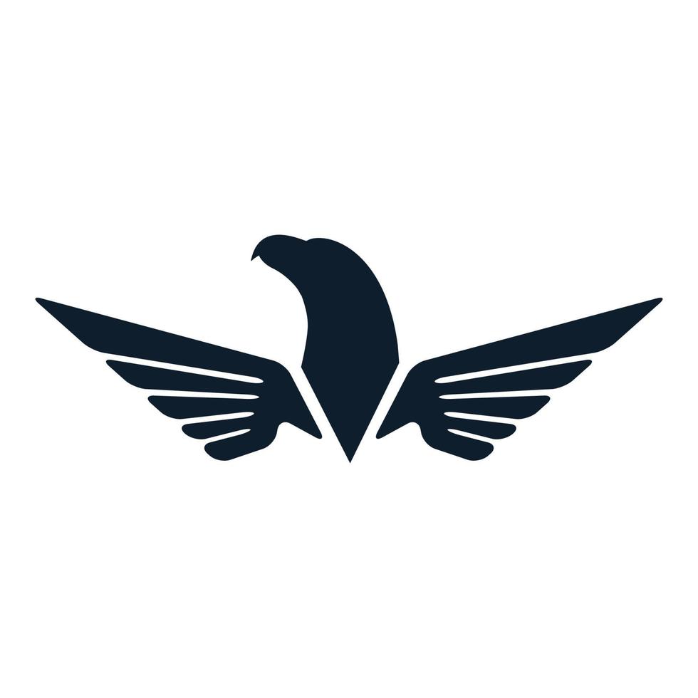 eagle and wings modern rounded logo vector illustration design