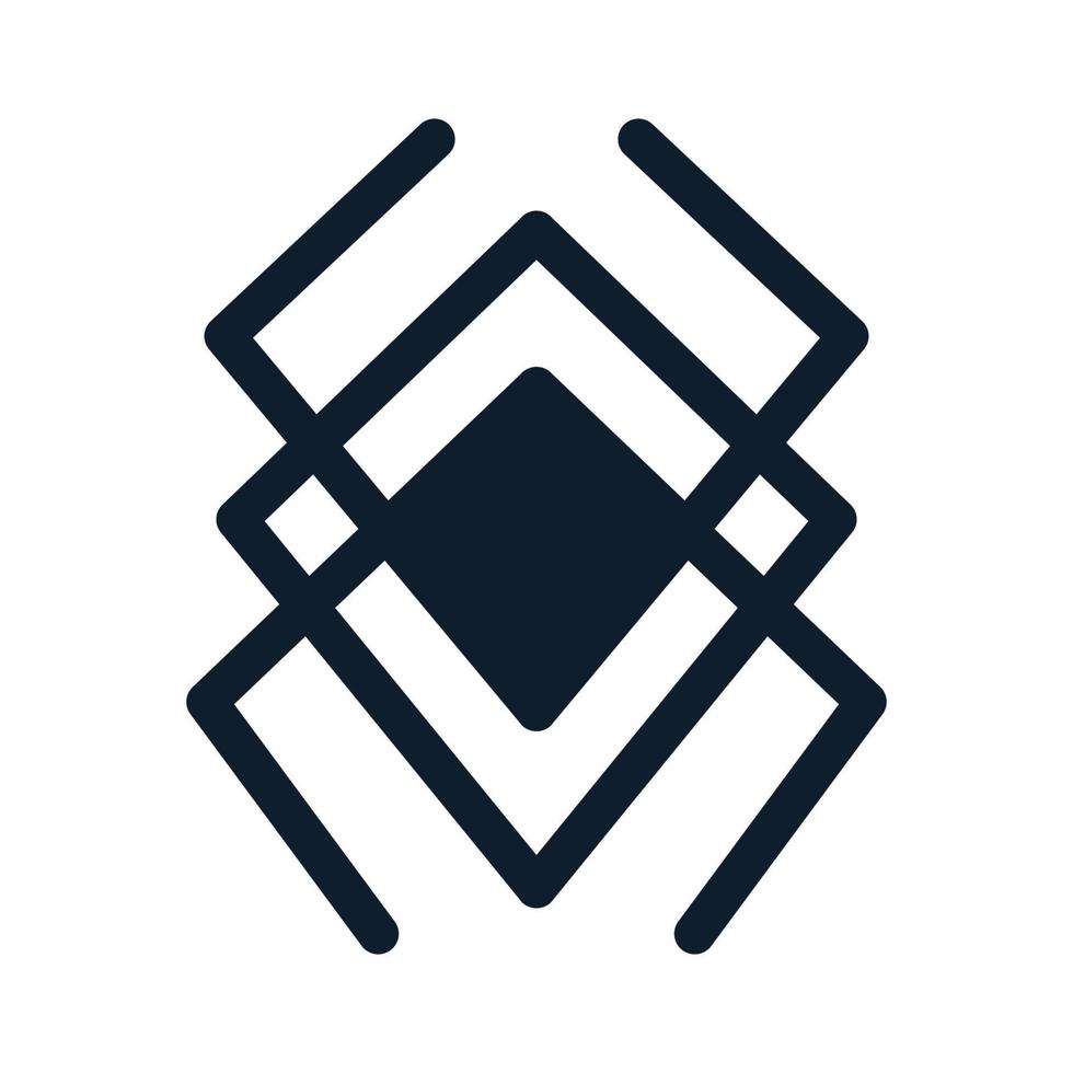 simple line art outline spider simple logo icon vector illustration design