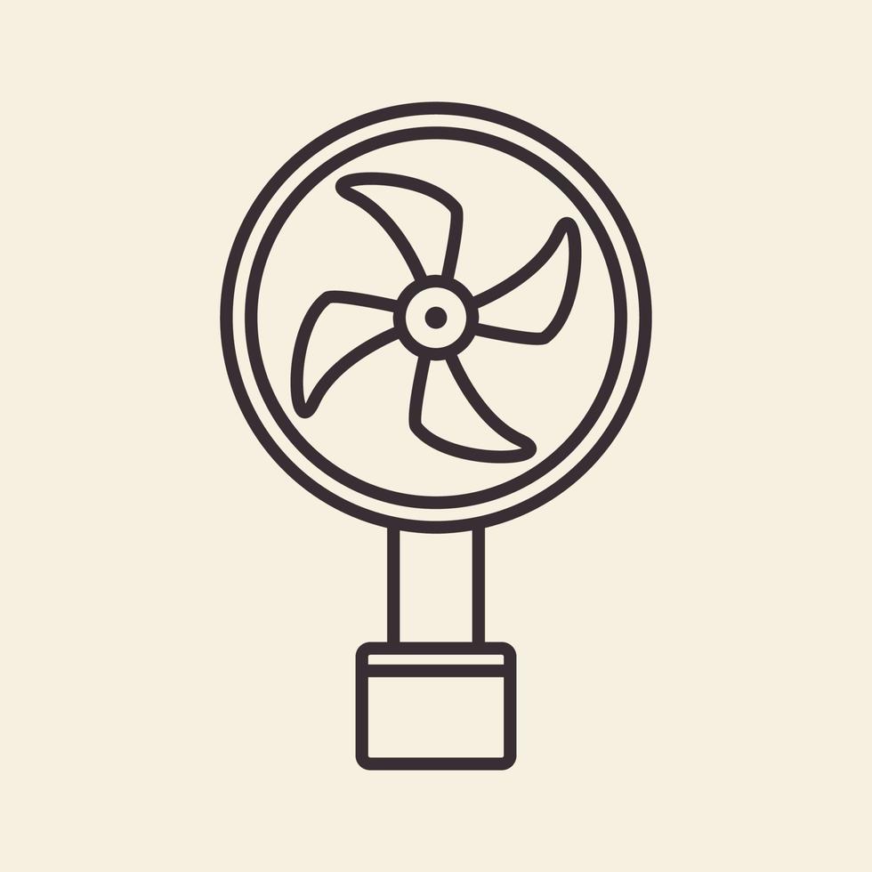 ventilador eléctrico línea hipster logotipo símbolo icono vector gráfico diseño ilustración idea creativa