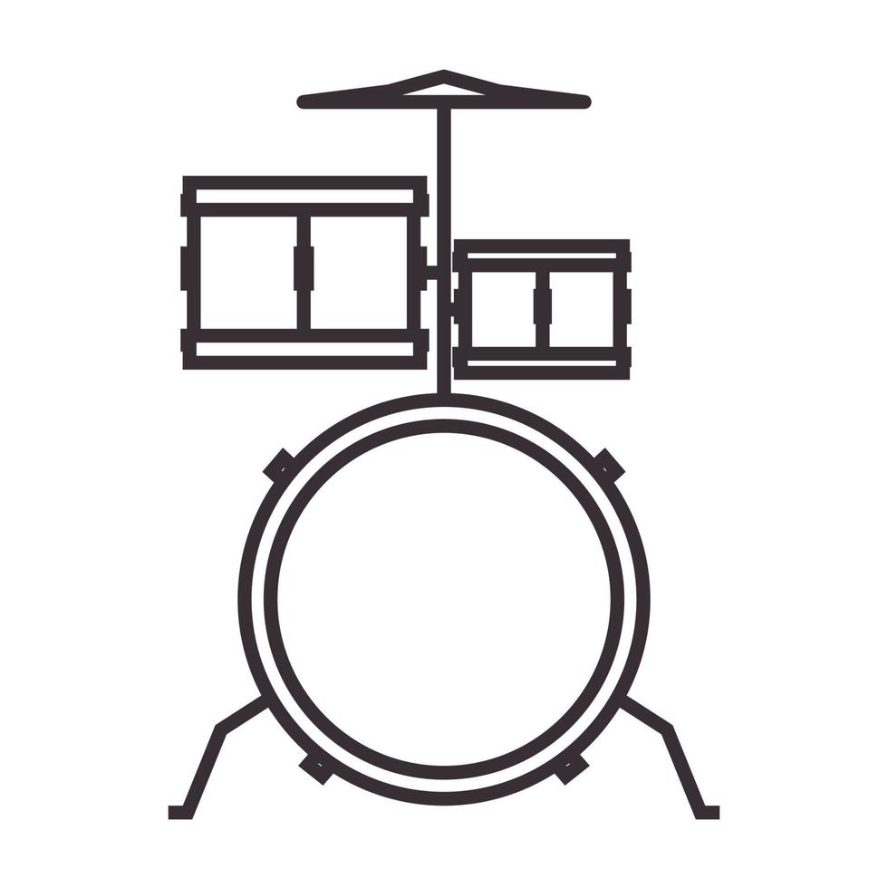 líneas música herramientas tambor logo vector símbolo icono diseño ilustración