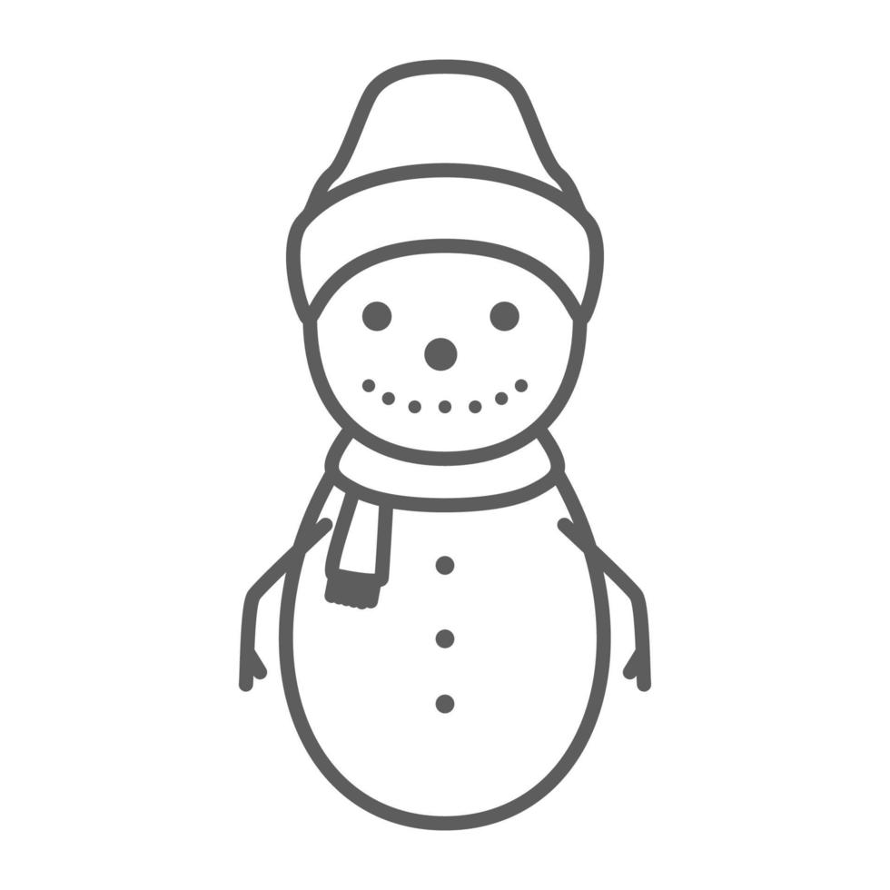 líneas de muñeco de nieve con sombrero frío logo vector símbolo icono diseño ilustración