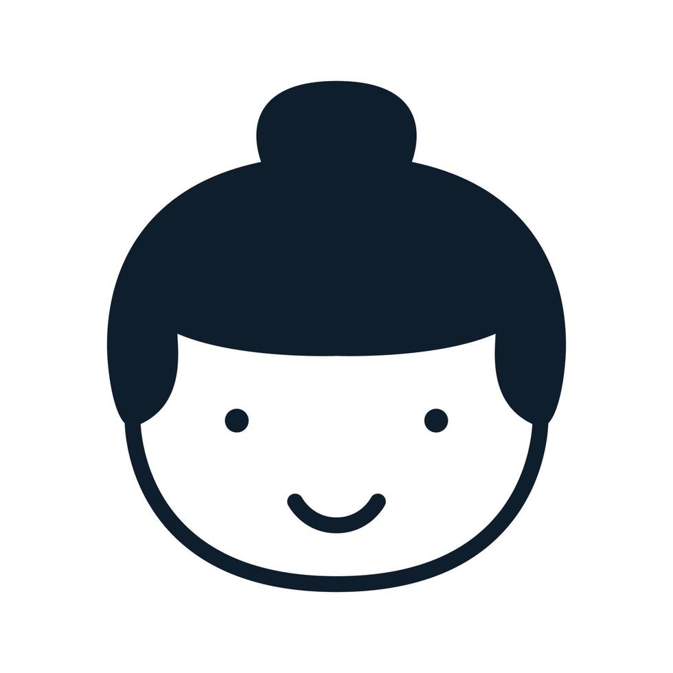 sumo kids cute face happy logo vector icon design