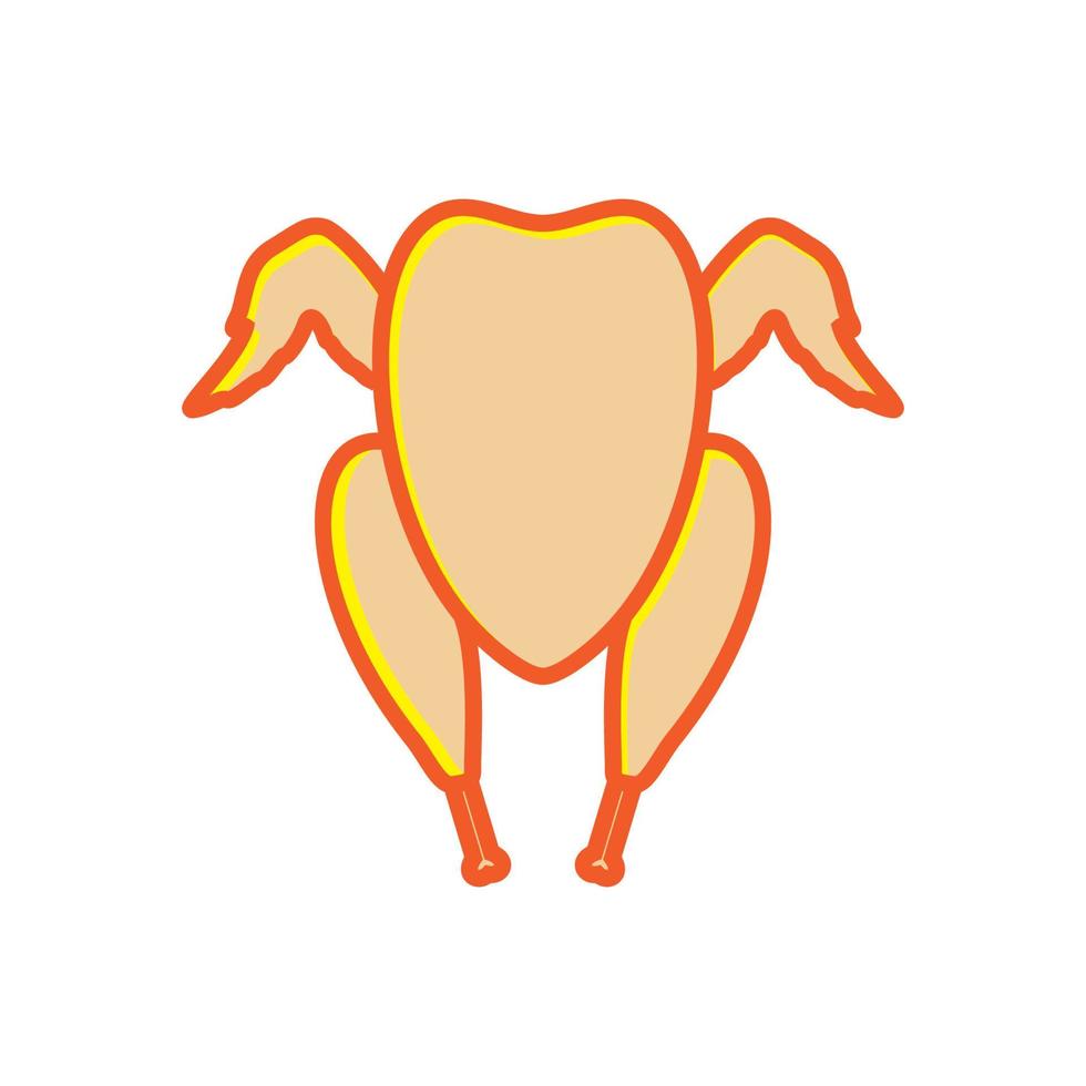 grilled chicken colorful logo design vector icon symbol illustration