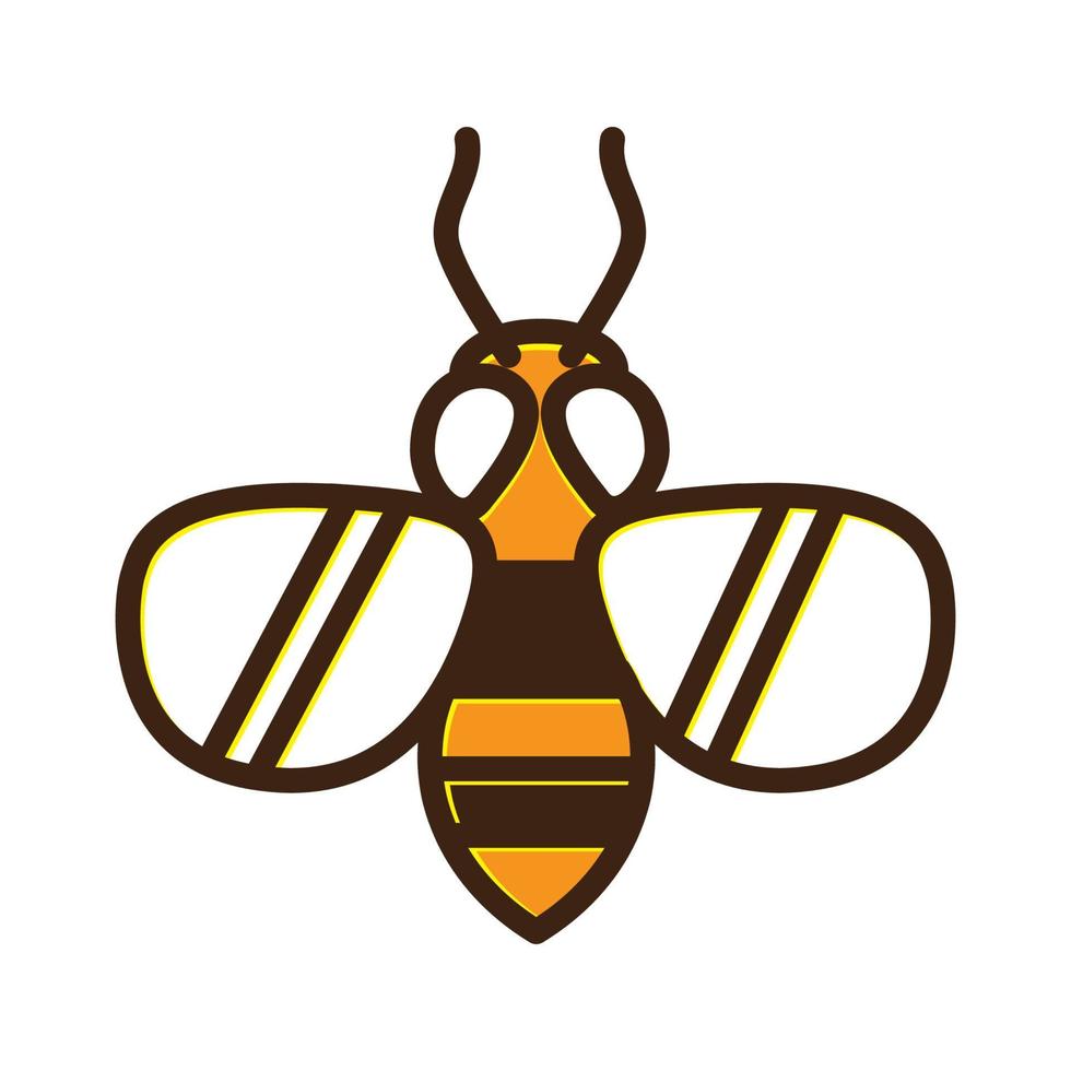 honey bee with sunglasses logo symbol vector icon illustration design