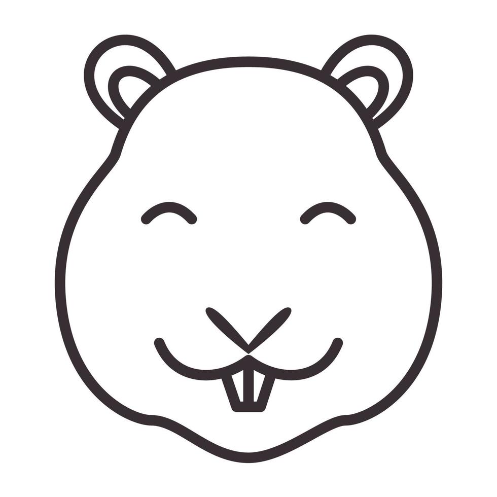 cute head squirrel cartoon smile lines logo symbol vector icon illustration graphic design
