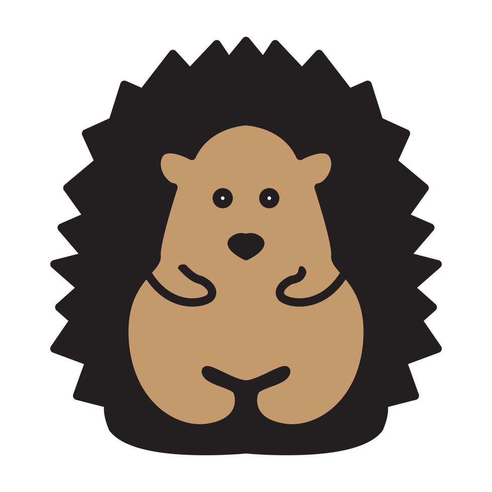 cute cartoon porcupine logo vector icon illustration design