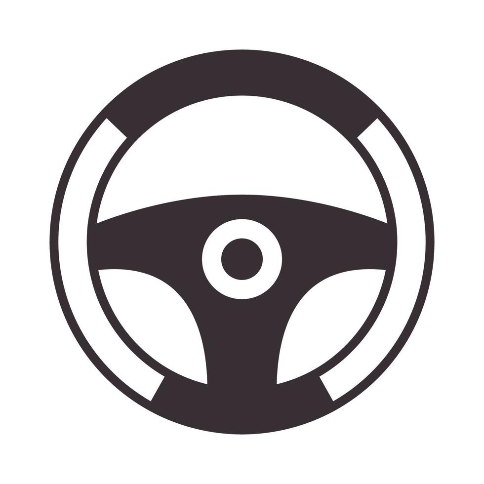 steering wheel simple shape logo symbol icon vector graphic design illustration