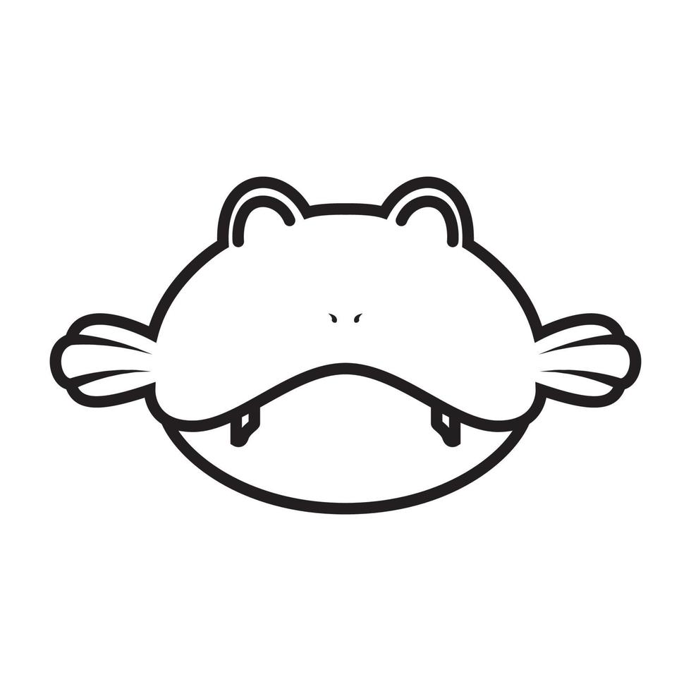 cute little face monster fish happy logo design vector graphic symbol icon sign illustration creative idea