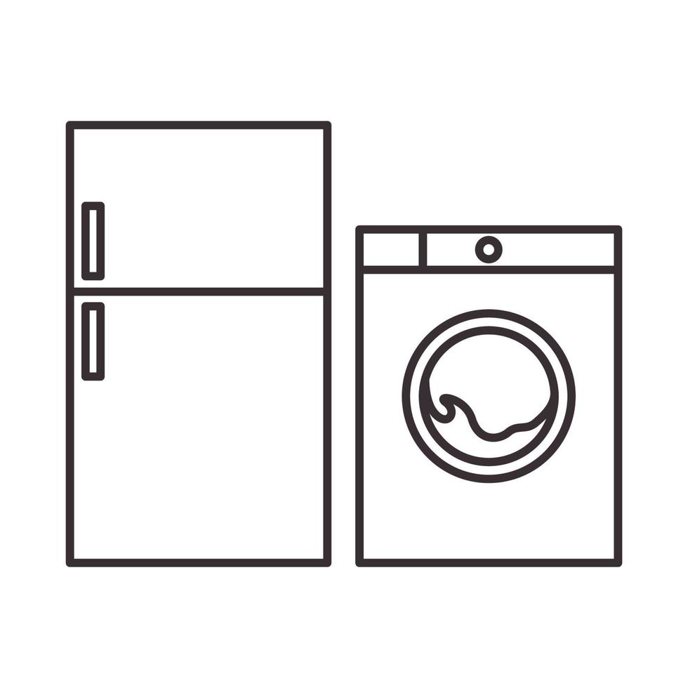 refrigerator and washing machine lines logo vector symbol icon design illustration