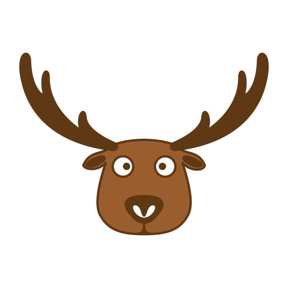 deer head happy cute cartoon logo vector icon illustration design