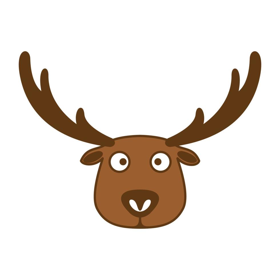 deer head happy cute cartoon logo vector icon illustration design