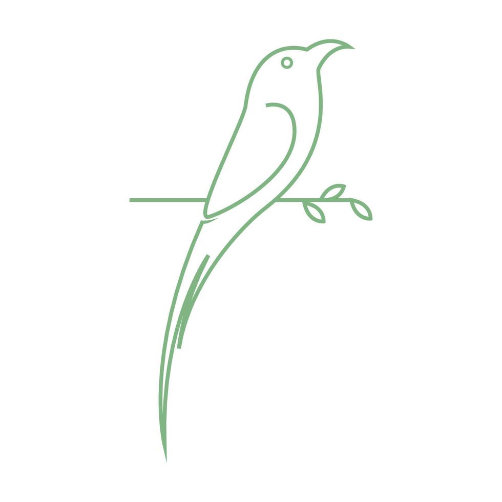 line little bird long tail logo design vector graphic symbol icon sign illustration creative idea