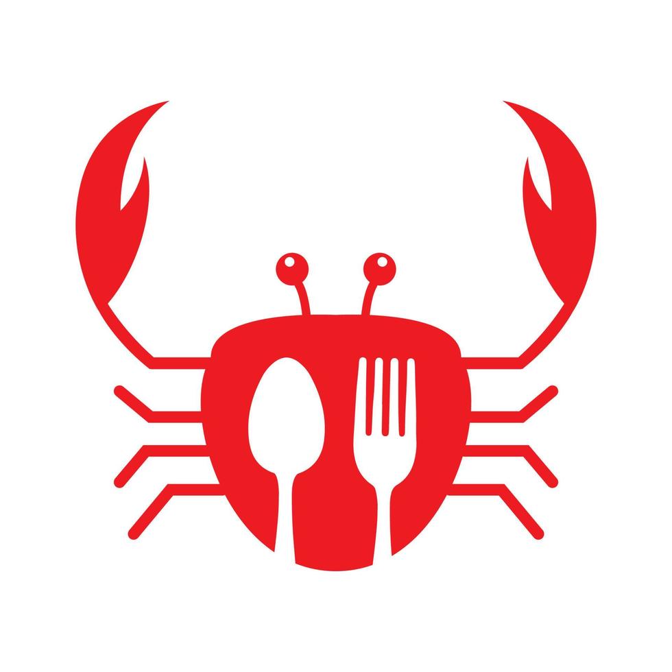 little crab with spoon fork logo design vector graphic symbol icon sign illustration creative idea