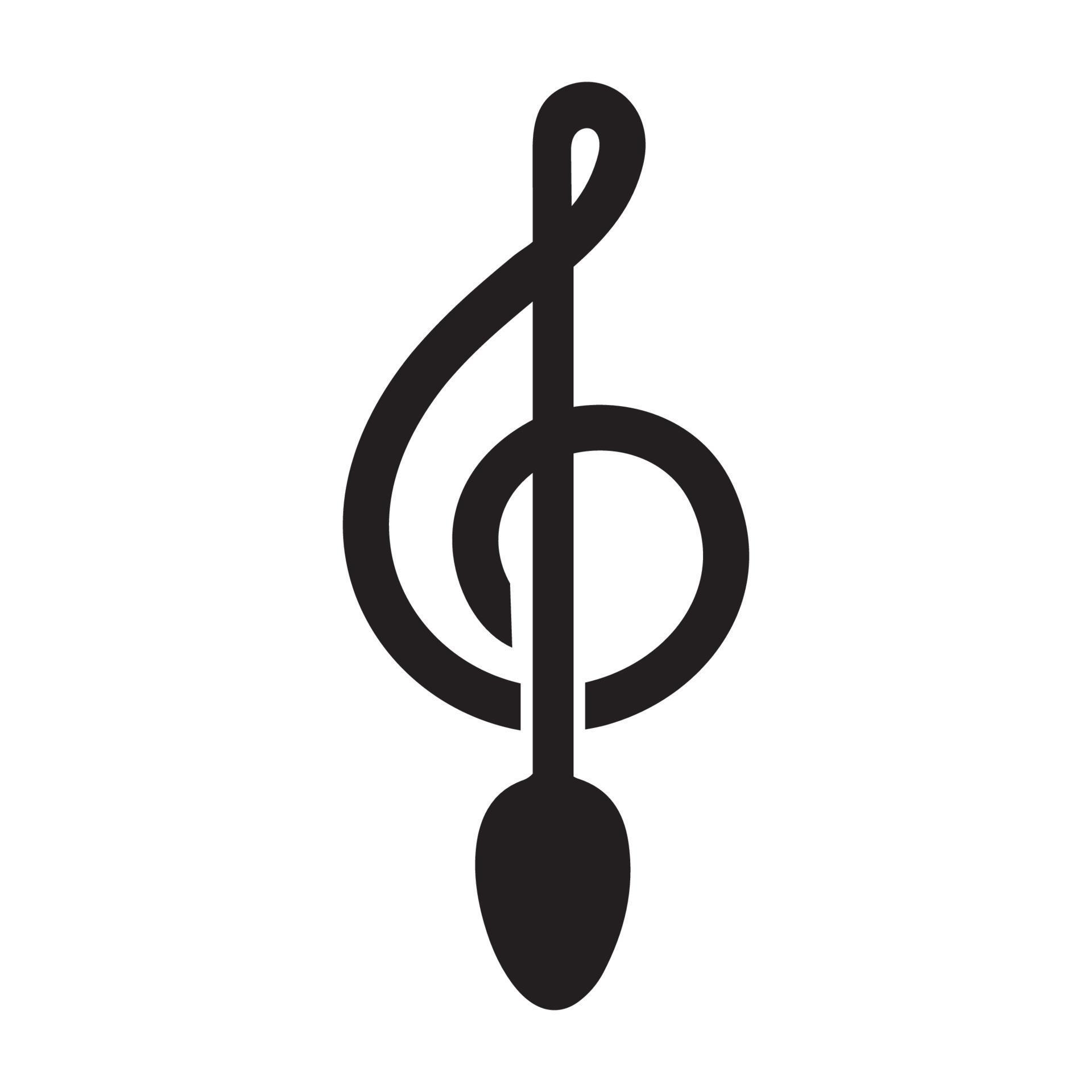 Musical Note With Spoon Restaurant Logo Vector Symbol Icon Design