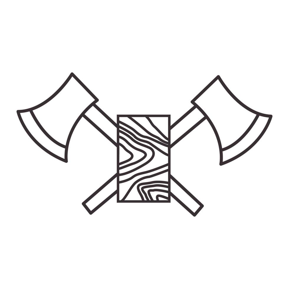 ax cross line with wood logo symbol vector icon illustration graphic design