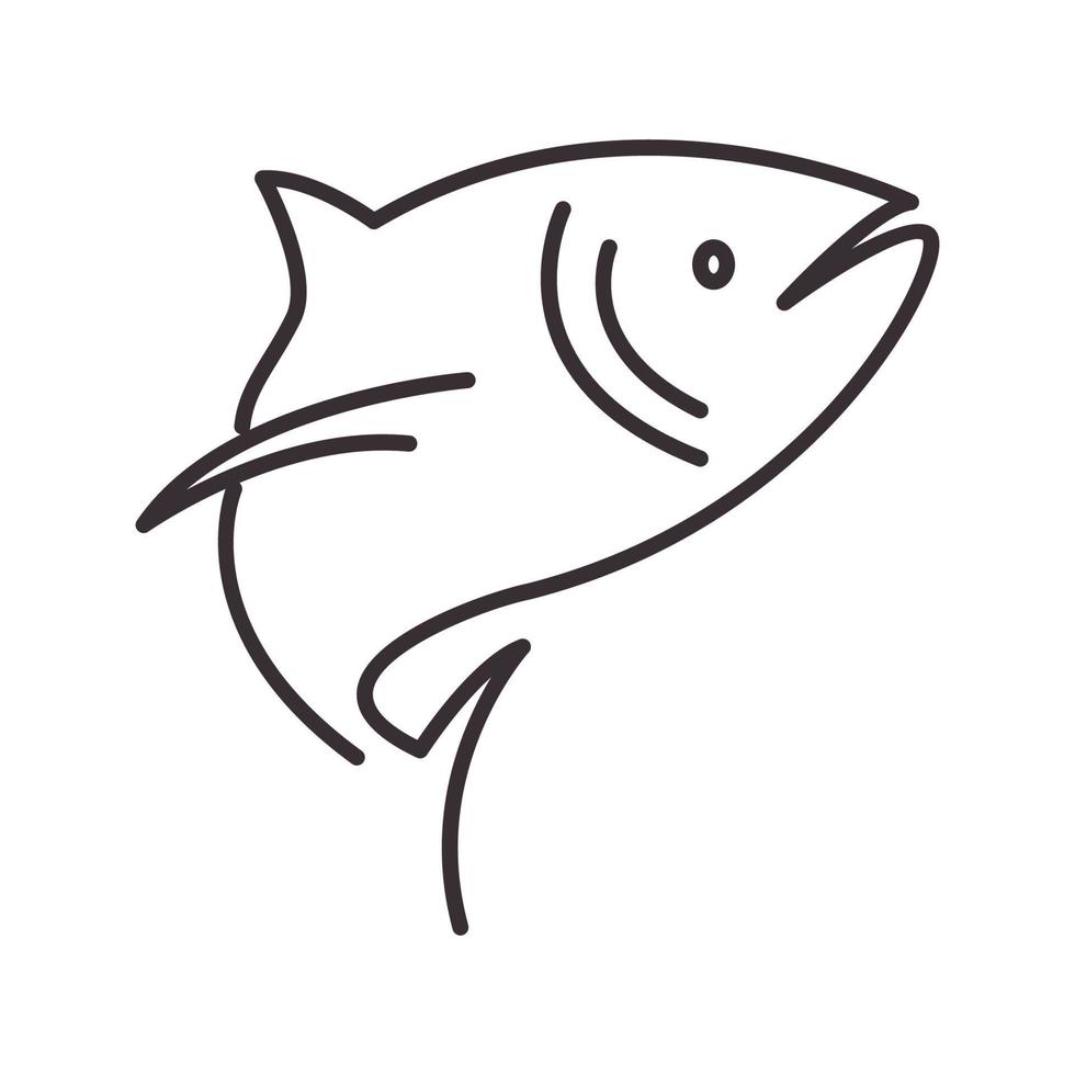 líneas hipster pescado simple logotipo símbolo vector icono ilustración diseño gráfico