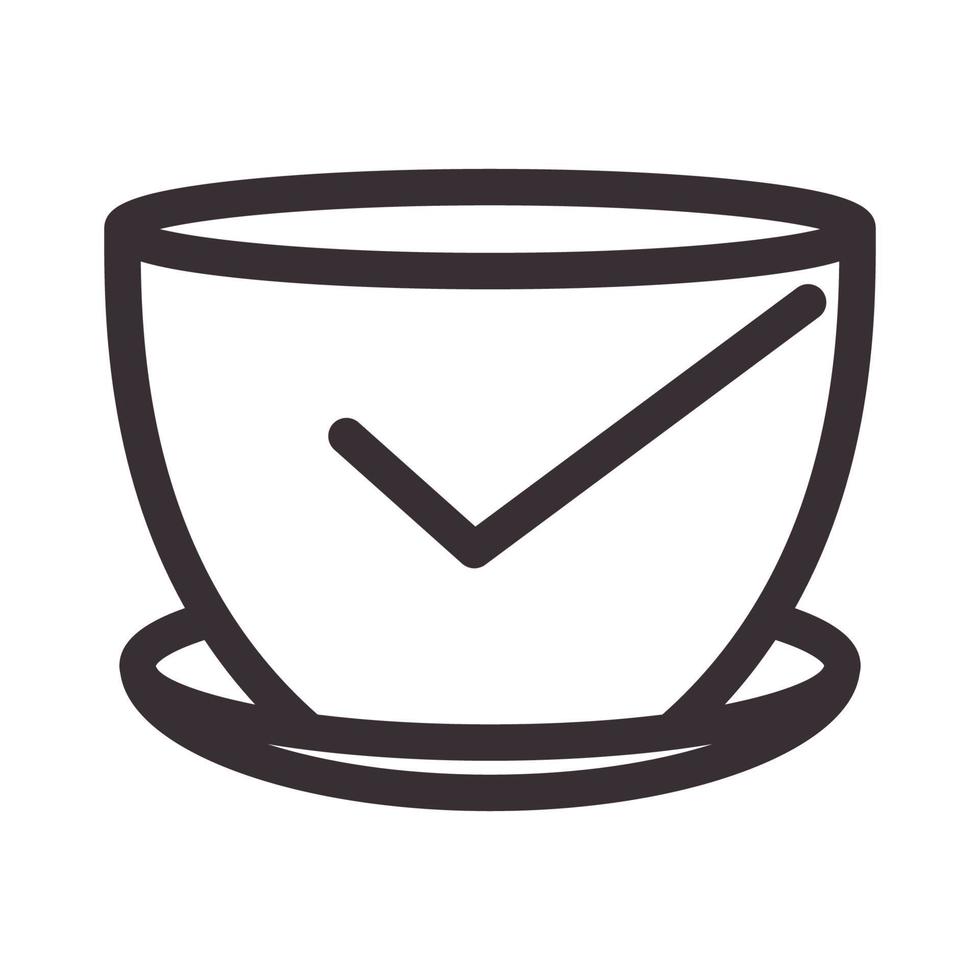 lines cup drink with check logo vector symbol icon design illustration