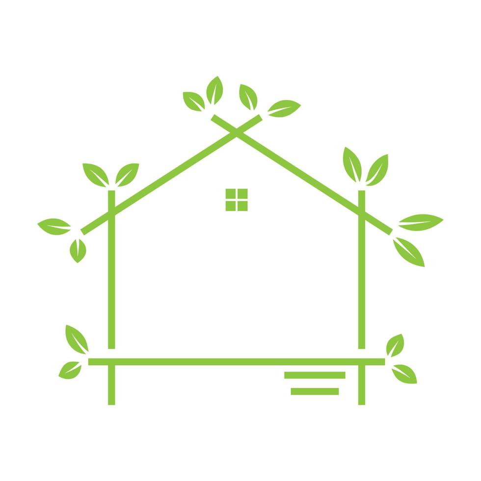 green home leaf construction logo vector symbol icon design graphic illustration
