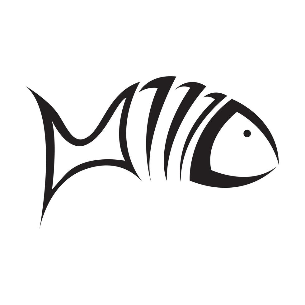 pescado cuerpo rebanada icono diseño gráfico ilustración vector