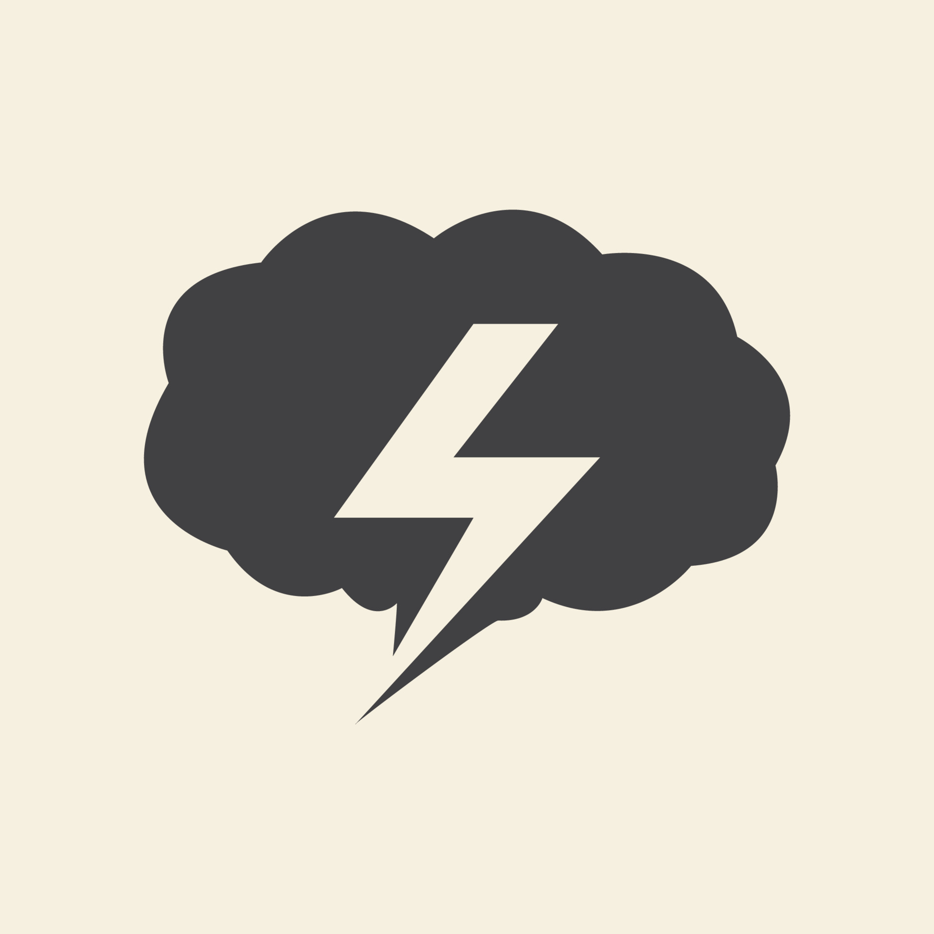 dark cloud with thunderbolt logo vector icon symbol graphic design