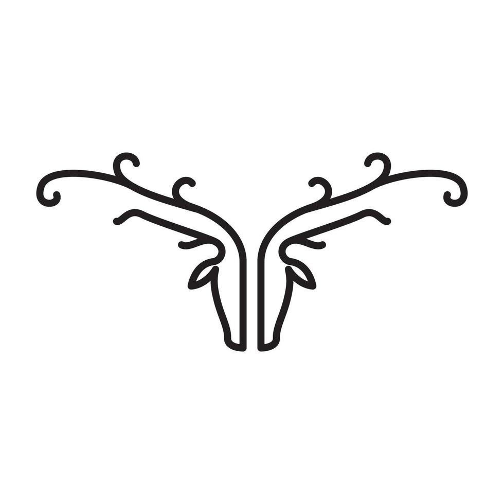 lines art modern head deer and horn logo vector symbol icon design illustration