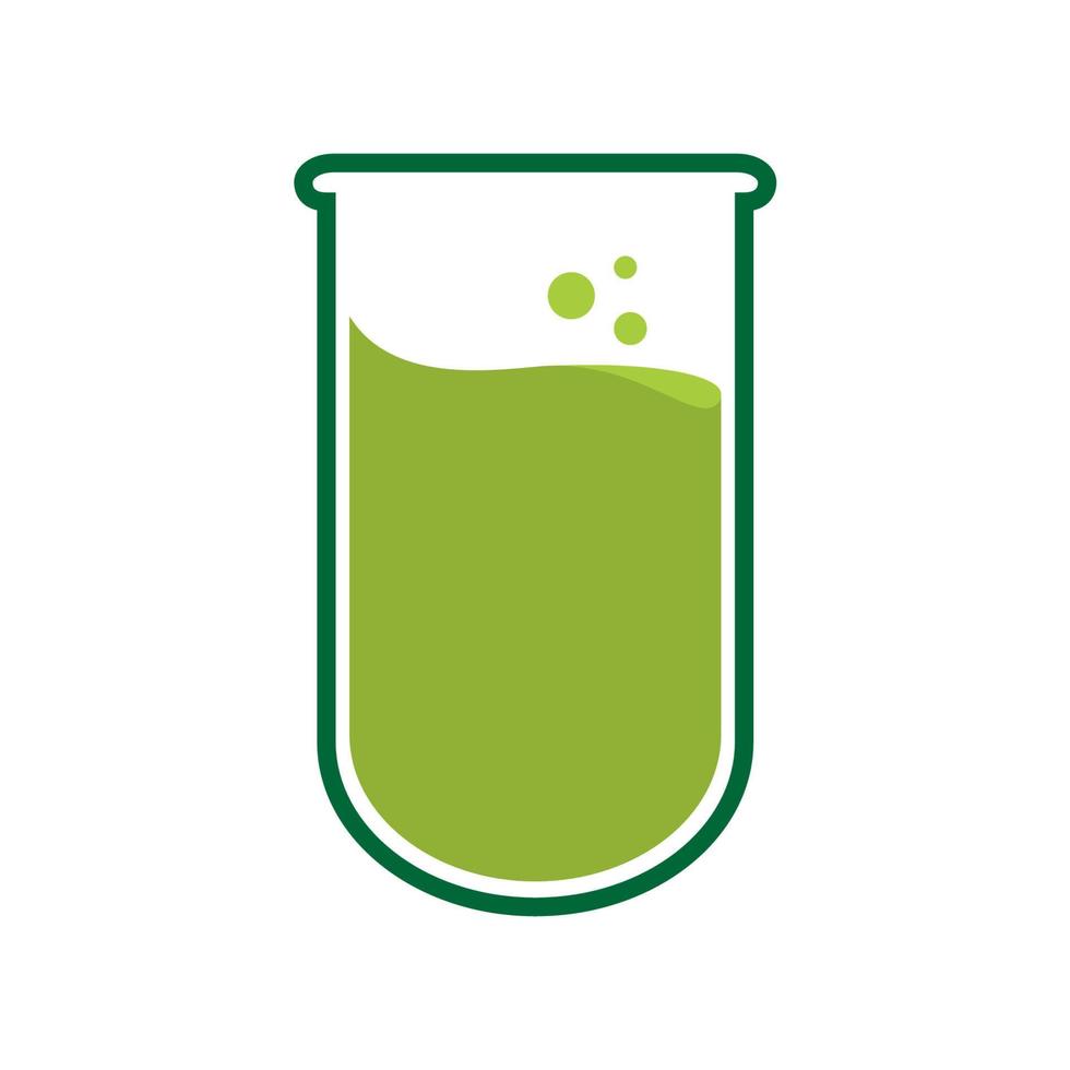 Ilustración de diseño gráfico de icono de vector de símbolo de logotipo de laboratorio de tubo verde