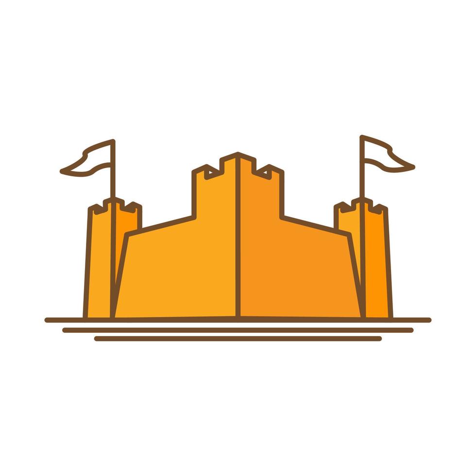 ilustración de icono de vector de logotipo moderno de castillo de arena