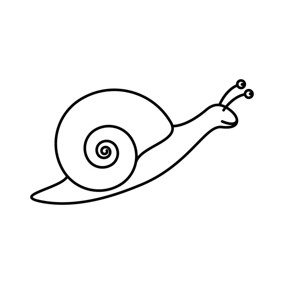 snail or slug line art outline minimalist logo vector icon illustration design