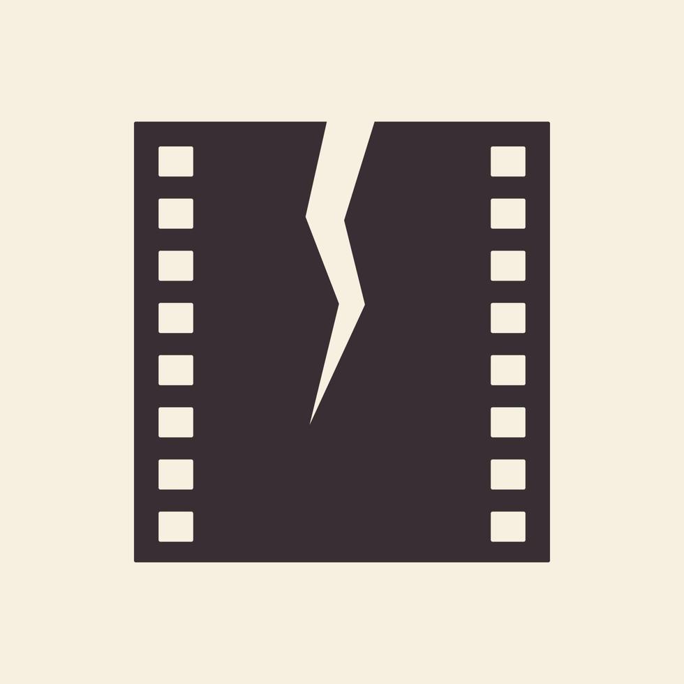 foto película roto hipster vintage logo símbolo icono vector gráfico diseño ilustración idea creativo