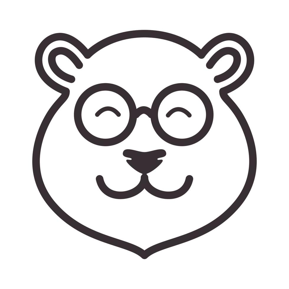 lines cute head hamster  logo vector icon illustration design