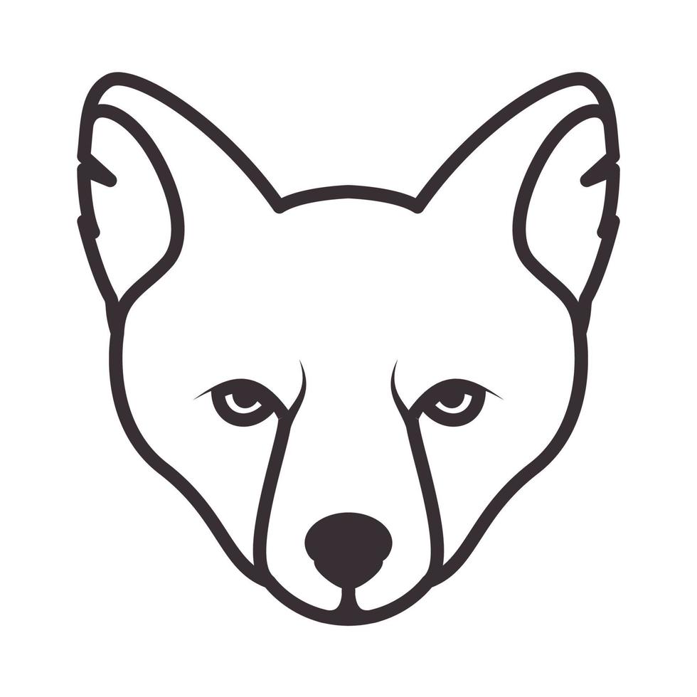 head fox lines art logo symbol icon vector graphic design illustration