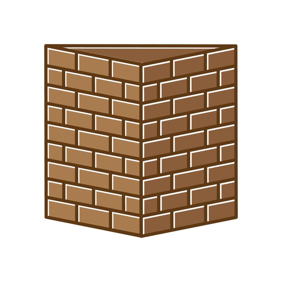 diseño de ilustración de icono de vector de logotipo 3d moderno de piedra o ladrillo de pared simple