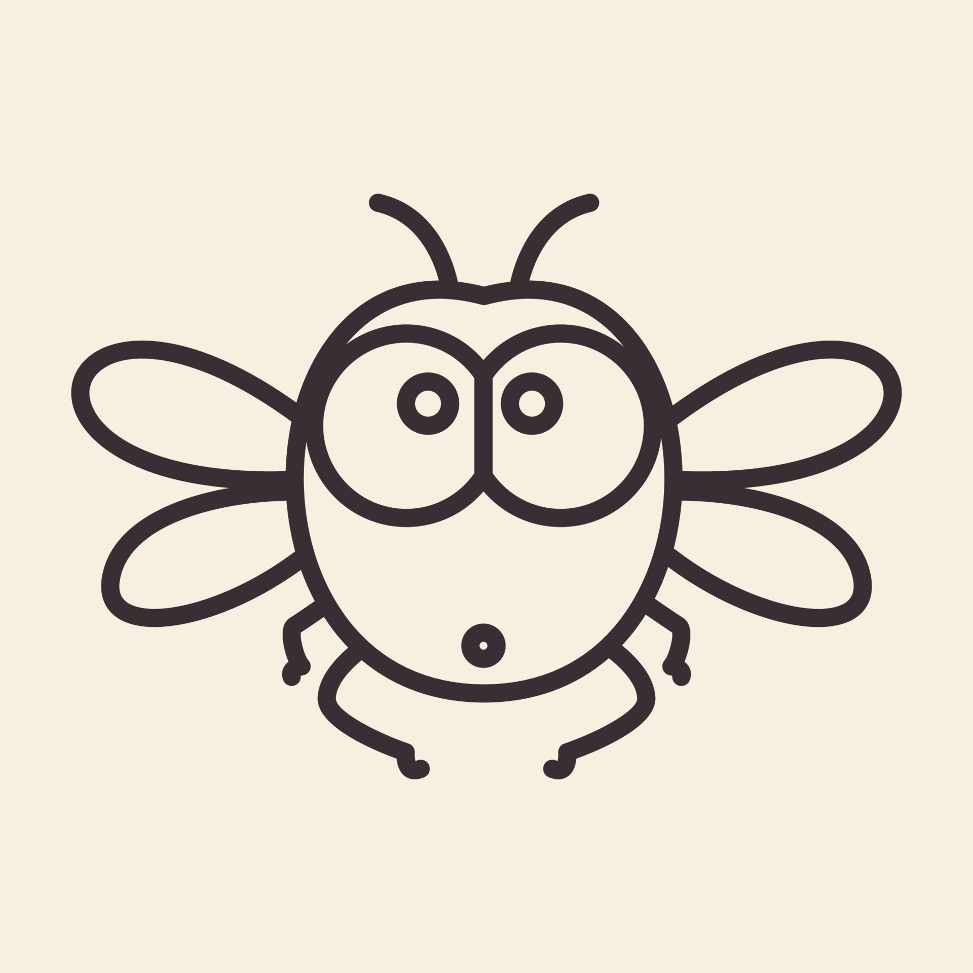 animal insect little honey bee line cartoon cute fly logo design vector  icon symbol illustration 5538325 Vector Art at Vecteezy