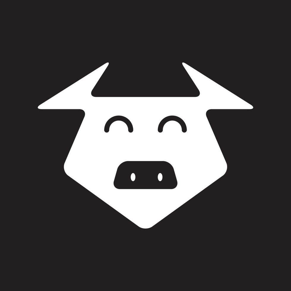 linda forma cabeza vaca logo símbolo icono vector gráfico diseño ilustración idea creativa